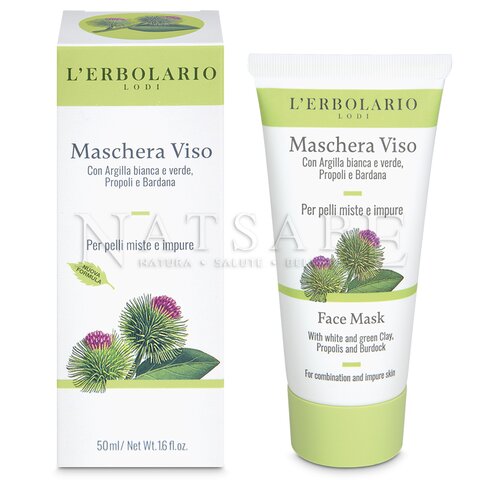 Erbolario - Pelle Mista - Maschera Viso all'Argilla, Propoli e Bardana - 50ml | Maschere |  Erboristeria Natsabe: vendita online | erbe officinali, tisane, integratori