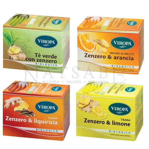 Viropa - Pacchetto Magia di Zenzero - 4 confezioni da 15 filtri | Tisane filtro |  Erboristeria Natsabe: vendita online | erbe officinali, tisane, integratori