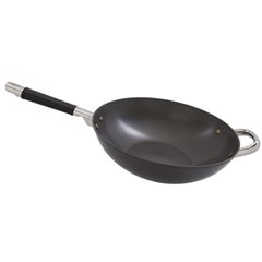 Wok diametro 32 x h 8 cm con manico e maniglia