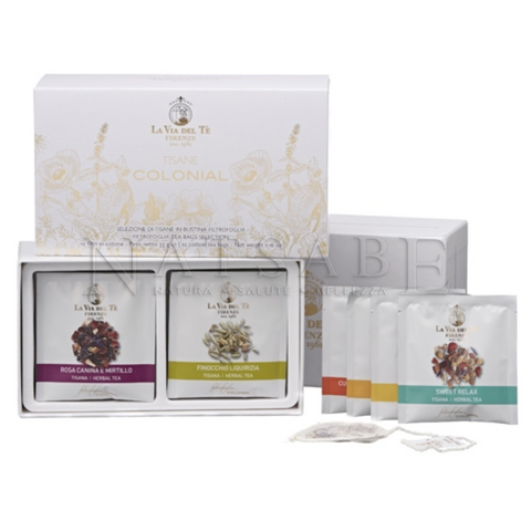 Snak - La Via del Tè - Confezione Regalo Tisane Colonial - 12 filtri in cotone | Confezioni Regalo |  Erboristeria Natsabe: vendita online | erbe officinali, tisane, integratori