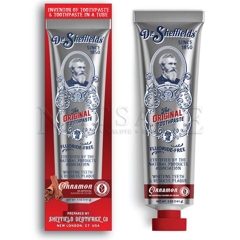 Dr.Sheffield's - Dentifricio Sbiancante senza fluoro alla Cannella - 88 ml | Dentifrici |  Erboristeria Natsabe: vendita online | erbe officinali, tisane, integratori