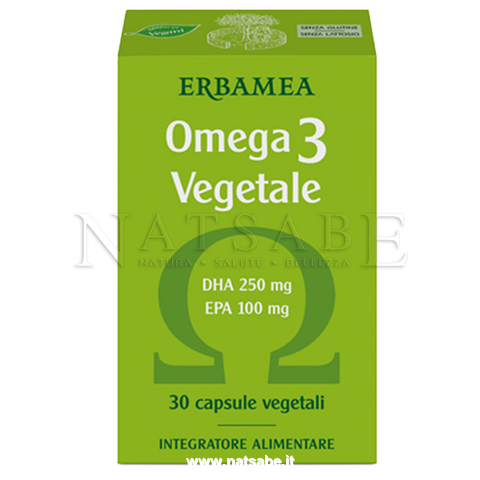 Erbamea - Omega 3 Vegetal - 30 vegetal capsules 600 mg each | Cholesterol and Triglycerides | Erboristeria Natsabe: online selling