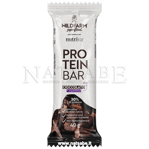 Wildfarm superfood - Protein Bar with chocolate - 40 g | Natural remedies | Erboristeria Natsabe: online selling