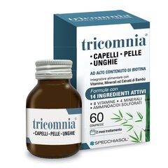 TRICOMNIA Homocrin - Integratore per capelli-unghie-pelle - 60 compresse da 1,2 g