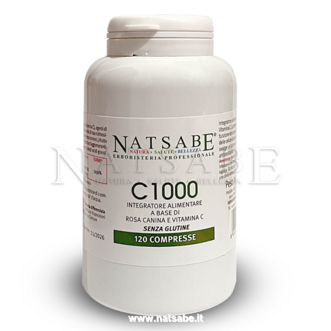 Natsabe - Vitamina C1000 - 120 compresse da 1.4 g | Vitamine e Sali minerali |  Erboristeria Natsabe: vendita online | erbe officinali, tisane, integratori