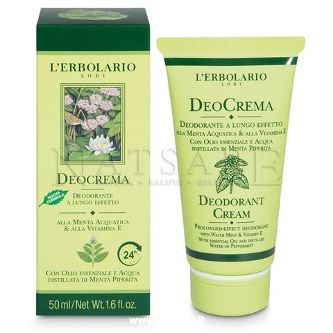 Erbolario - Deocrema Deodorante a lungo effetto alla Menta acquatica - 50 ml | Deodoranti donna uomo |  Erboristeria Natsabe: vendita online | erbe officinali, tisane, integratori