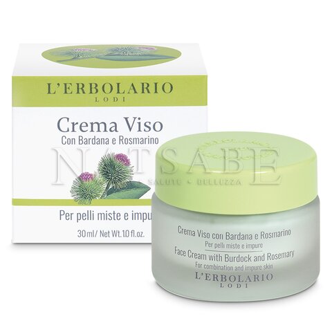 Erbolario - Pelle Mista - Crema Viso alla Bardana e al Rosmarino - 30ml | Creme viso per pelle grassa e mista |  Erboristeria Natsabe: vendita online | erbe officinali, tisane, integratori